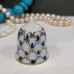 Lomonosov Porcelain Thimble Gold Cobalt Net