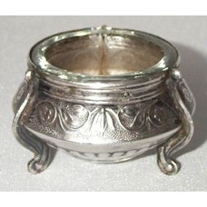 Vintage Russian Open Salt  with Nickel Silver Base
