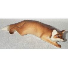 Red Russian Fox Lomonosov Porcelain Figurine