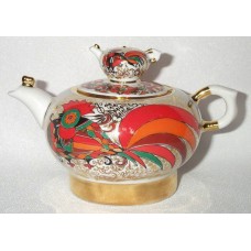 Lomonosov Unique Teapot Golden Cockerels