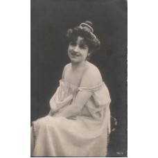 Woman Salon Photo Antique Postcard