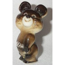 USSR Lomonosov Misha Bear 80 Olympic porcelain figurine