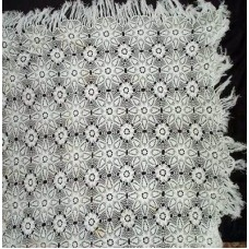 Attractive Russian Crochet Antique Tablecloth 1900s