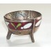 Vintage Russian Open Salt  with Enamel Base and Spoon