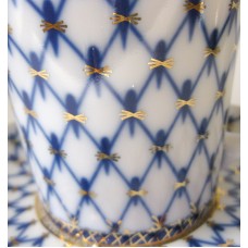 ☕ Cobalt Net Mug and Saucer Lomonosov Imperial porcelain ☕ Cobalt Net Mug and Saucer Lomonosov Imperial porcelain