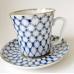 Lomonosov Gold Cobalt Net Mug and Saucer