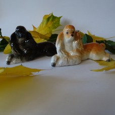 Lying Red Poodle Lomonosov porcelain figurine