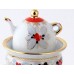 Unique Teapot Cockerels Russian Imperial Lomonosov Porcelain