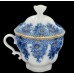 Cobalt Gold Cup with Lid and Saucer Basket Russian Imperial Lomonosov Porcelain
