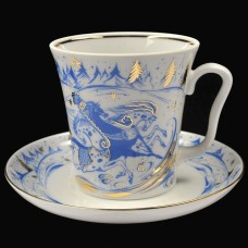 Cobalt Gold Mug and Saucer Cobalt Troika Lomonosov porcelain