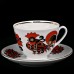 Lomonosov Tea Cup and Saucer Red Rooster