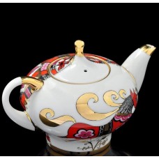 Unique Russian Teapot Horse with Golden Mane Lomonosov porcelain