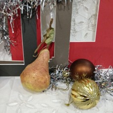Pear Russian Antique Christmas spun-cotton ornament