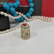 Unique Russian Filigree Thimble with Enamel