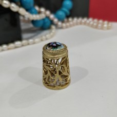 Unique Russian Filigree Thimble with Enamel