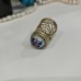 Unique Russian Nickel Silver Filigree Thimble with Enamel