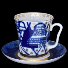 Bells Mug and Saucer Lomonosov Imperial porcelain