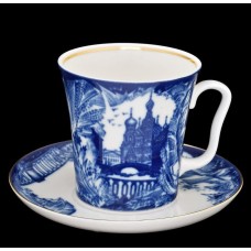 Russian Church Mug and Saucer Lomonosov Imperial porcelain