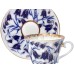Lomonosov Cobalt Gold Cup and Saucer Bluebells