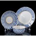 Lomonosov Gold Cobalt Net Tea Set 3pcs