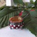 Vintage Russian Enamel Open Salt and Little Spoon