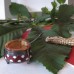 Vintage Russian Enamel Open Salt and Little Spoon