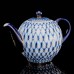 22K Gold Cobalt Net Teapot Russian Imperial Lomonosov porcelain