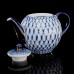 22K Gold Cobalt Net Teapot Russian Imperial Lomonosov porcelain