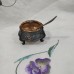Vintage Open Salt  with Nickel Silver Base and Spoon