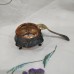 Vintage Open Salt  with Nickel Silver Base and Spoon