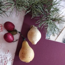 3 Antique Christmas spun-cotton ornament Made in USSR 1950 3 Antique Christmas spun-cotton ornament Made in USSR 1950