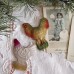 2 Hens Antique Dresden (Cardboard ) Christmas Ornaments Made in USSR 1940s