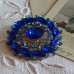 Vintage Russian Sparking Bright Blue Brooch 1970s (4709)