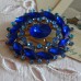 Vintage Russian Sparking Bright Blue Brooch 1970s (4709)