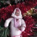 Girl with Pink Scarf Antique Christmas Spun-Cotton Ornament Made in USSR 1930's
