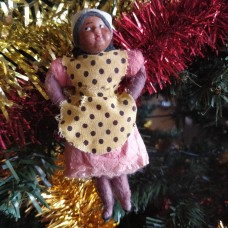 Mammy Very Rare Antique Christmas Spun-Cotton Ornament Made in USSR 1940