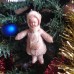 girl Muff (handwarmer) Antique Christmas Spun-Cotton Ornament Made in USSR 1940