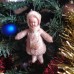girl Muff (handwarmer) Antique Christmas Spun-Cotton Ornament Made in USSR 1940