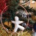 girl Muff (handwarmer) Antique Christmas Spun-Cotton Ornament Made in USSR 1940