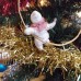 girl Muff (handwarmer) Antique Christmas Spun-Cotton Ornament Made in USSR 1940
