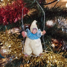 girl Muff (handwarmer) Antique Christmas Spun-Cotton Ornament Made in USSR 1940 girl Muff (handwarmer) Antique Christmas Spun-Cotton Ornament Made in USSR 1940