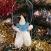 girl Muff (handwarmer) Antique Christmas Spun-Cotton Ornament Made in USSR 1940