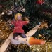 Boy on Goose Very Rare Antique Spun Cotton Christmas Ornament Made in USSR 1930s
