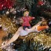 Boy on Goose Very Rare Antique Spun Cotton Christmas Ornament Made in USSR 1930s
