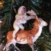 Eskimo Boy on Deer Rare Antique Spun Cotton Christmas Ornament Made in USSR 1930