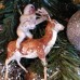 Eskimo Boy on Deer Rare Antique Spun Cotton Christmas Ornament Made in USSR 1930