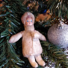 girl Muff (handwarmer) Antique Christmas Spun-Cotton Ornament Made in USSR 1940 girl Muff (handwarmer) Antique Christmas Spun-Cotton Ornament Made in USSR 1940