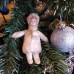 girl Muff (handwarmer) Antique Christmas Spun-Cotton Ornament Made in USSR 1940