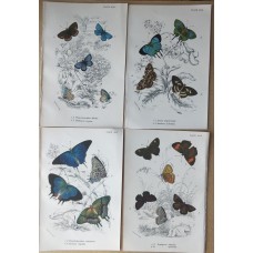 FREE SHIPPING 4 Butterflies Russian glass figurines