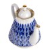 Teapot Forget-Me-Not Russian Imperial Lomonosov Porcelain